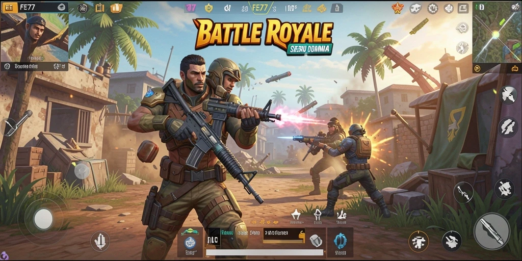 Gameplay FE777 yang intens dan mendebarkan dalam pertarungan Battle Royale.