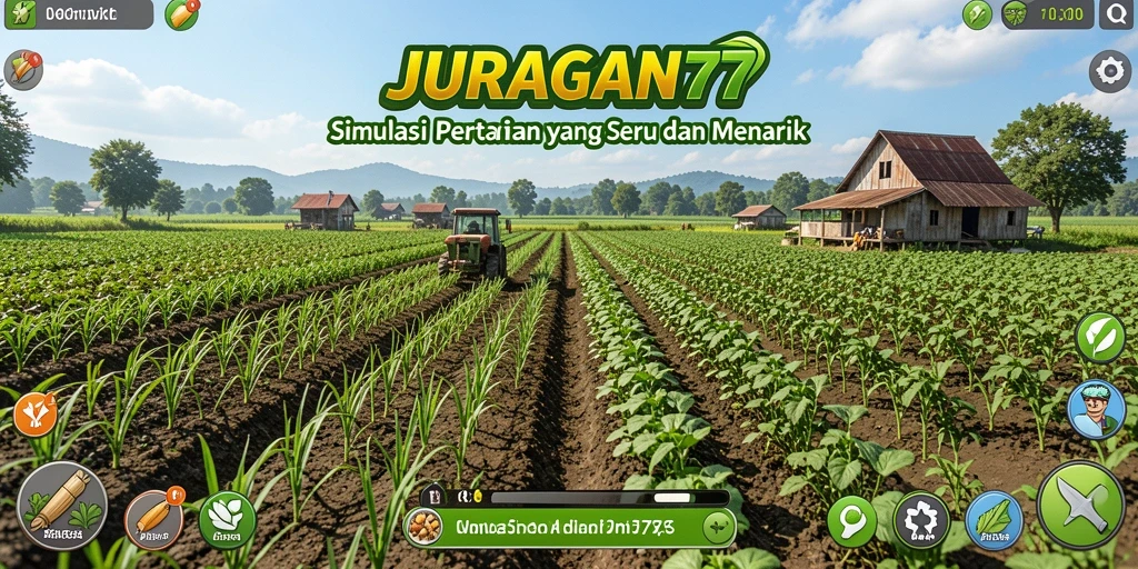 Tampilan gameplay <strong>JURAGAN77</strong> yang menarik dengan pemandangan pertanian yang indah.