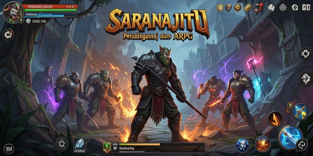 Tampilan seru dari gameplay ARPG SARANAJITU yang penuh aksi.